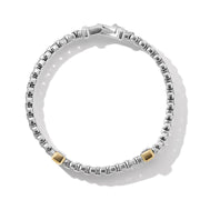 Double Box Chain Bracelet with 18K Yellow Gold