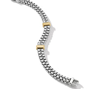 Double Box Chain Bracelet with 18K Yellow Gold