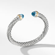 Cable Classic Bracelet with Blue Topaz and 14K Gold