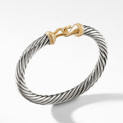 Cable Buckle Bracelet with 14K Gold, 7mm