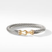 Cable Buckle Bracelet with 14K Gold, 7mm