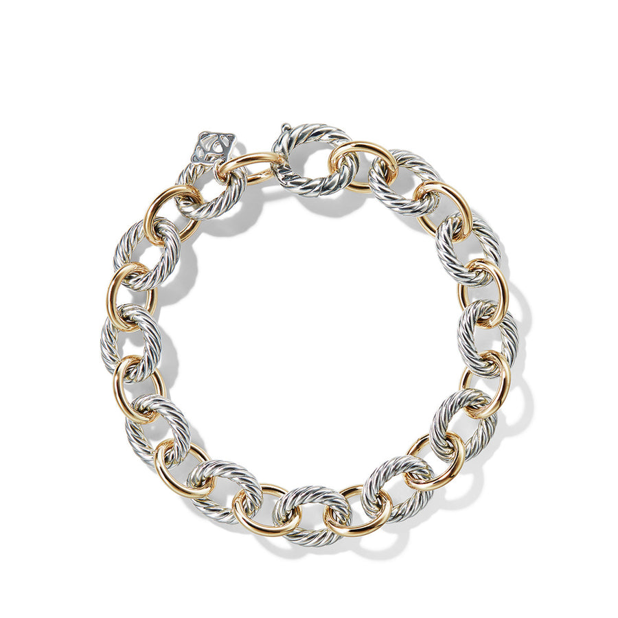 Medium Oval Link Bracelet with 18K Gold