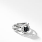 Petite Albion Ring with Black Onyx and Diamonds