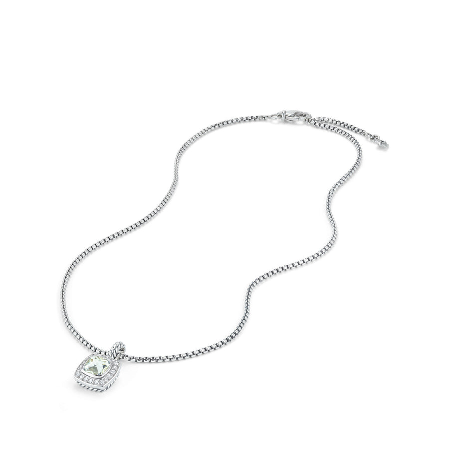 Pendant Necklace with Prasiolite and Diamonds