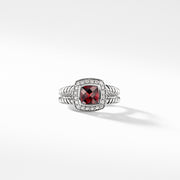 Petite Albion Ring with Pyrope Garnet and Diamonds