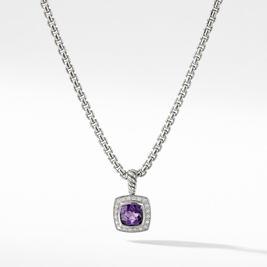 Pendant Necklace with Amethyst and Diamonds