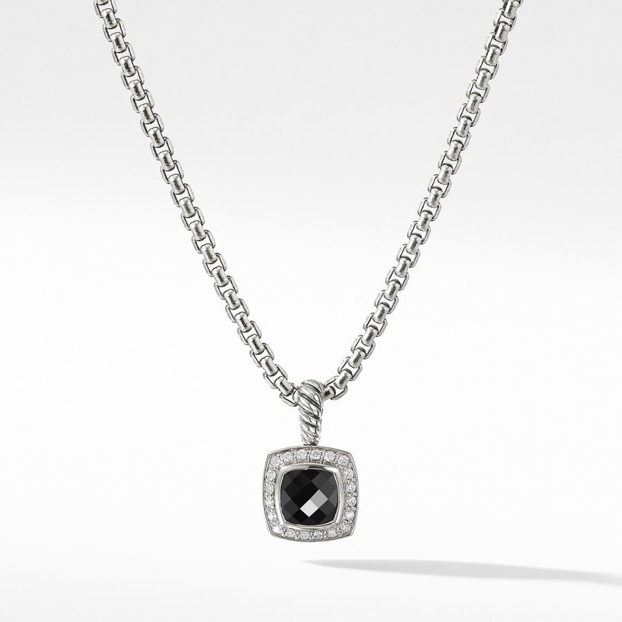 Pendant Necklace with Black Onyx and Diamonds