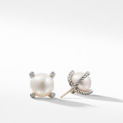 Pearl Earrings with Diamonds