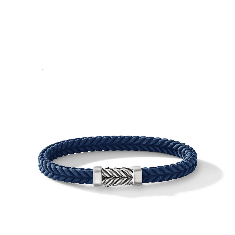 Chevron Blue Rubber Bracelet