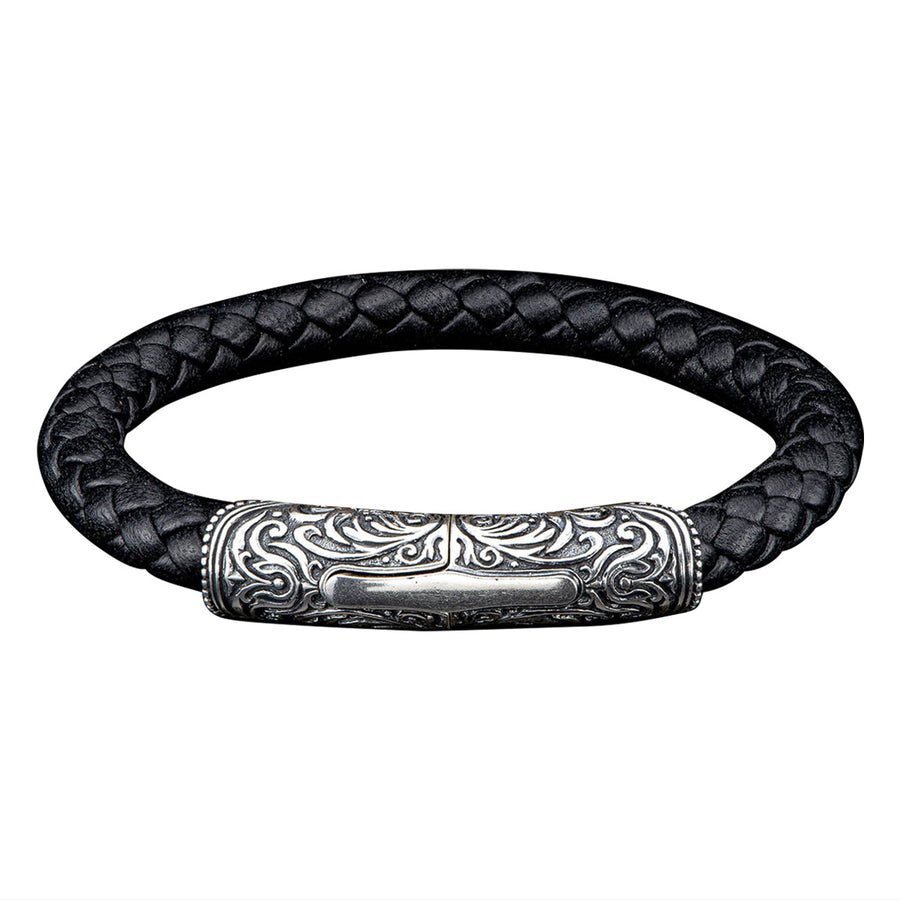Milan Silver Black Bracelet
