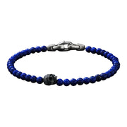 Memento Mori Skull Station Bracelet with Lapis