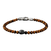 Memento Mori Skull Station Bracelet with Tiger's Eye