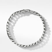 Curb Chain Bracelet in Sterling Silver with Pave Black Diamonds