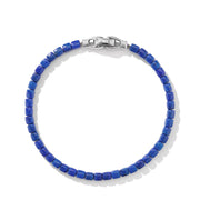 Spiritual Beads Cushion Bracelet in Sterling Silver with Lapis