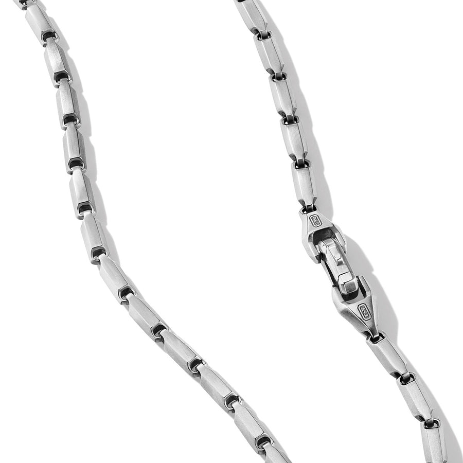 David Yurman Men's Faceted Link Bracelet in Sterling Silver - Black Diamond - Size Medium
