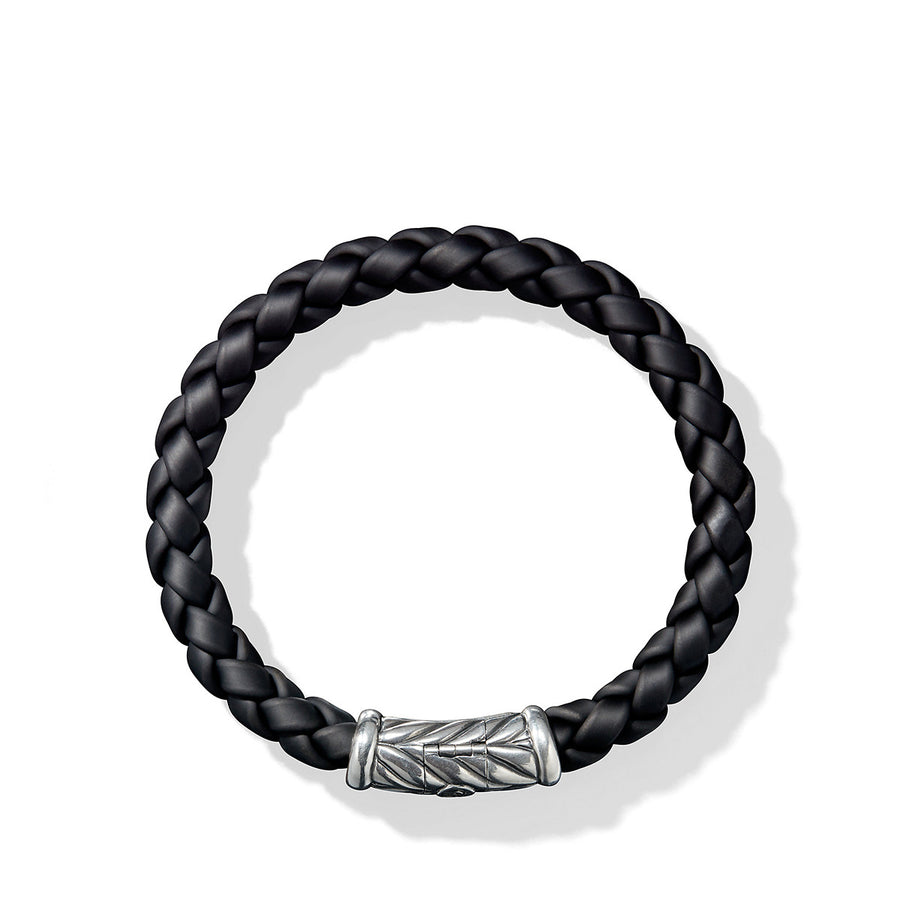 Chevron Rubber Weave Bracelet in Black