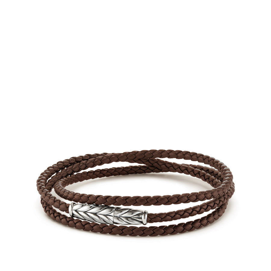 Chevron Triple-Wrap Bracelet in Brown
