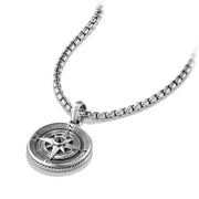 Maritime Compass Amulet with Black Diamond