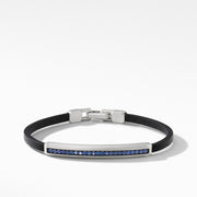 Pave Leather ID Bracelet with Sapphires