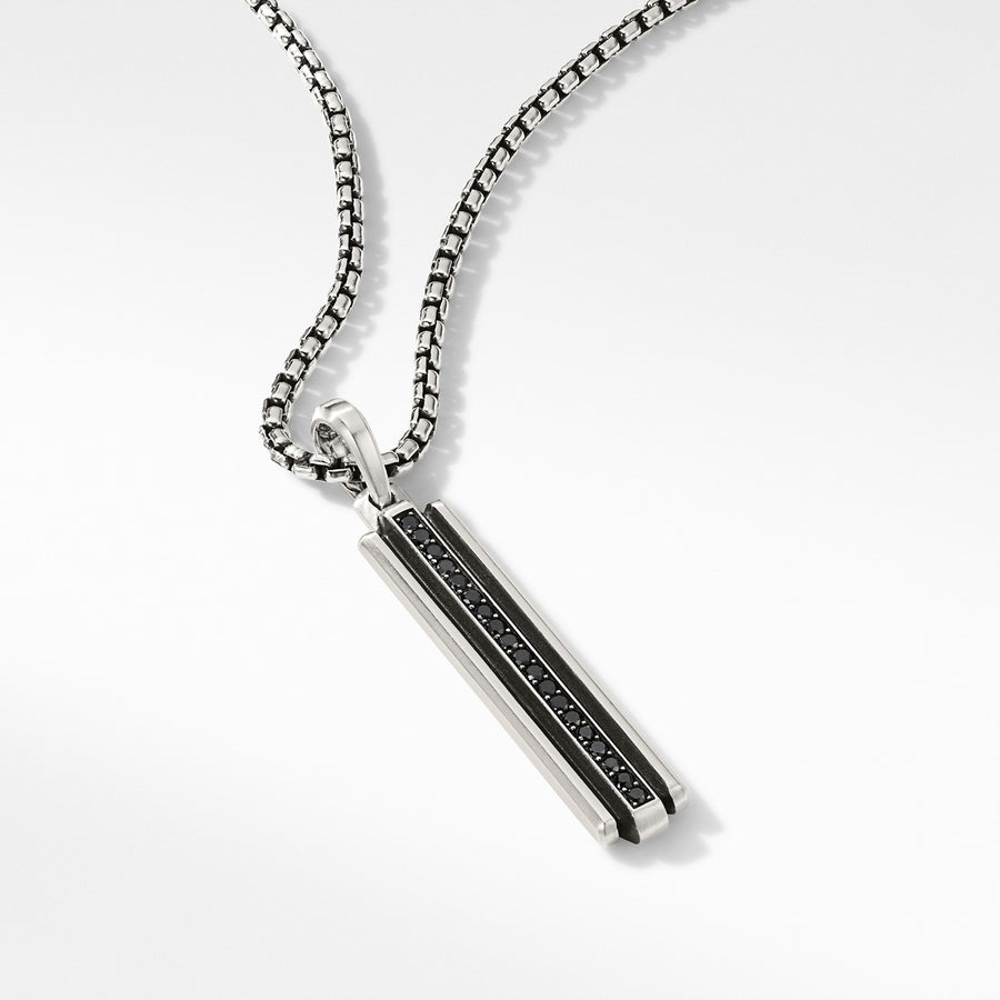 Deco Ingot Pendant with Pave Black Diamonds