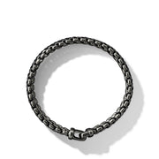 Woven Box Chain Bracelet in Sterling Silver with Black Nylon