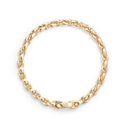 Elongated Box Chain Bracelet in 18K Gold, 6mm