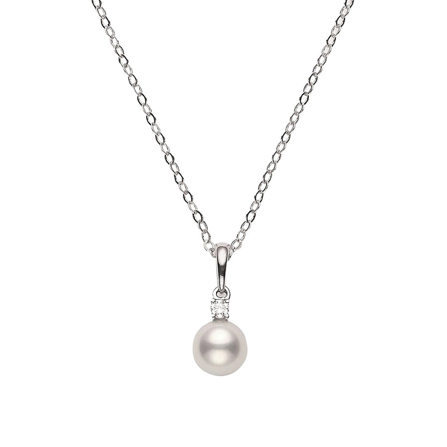 Akoya Cultured Pearl and Diamond Pendant