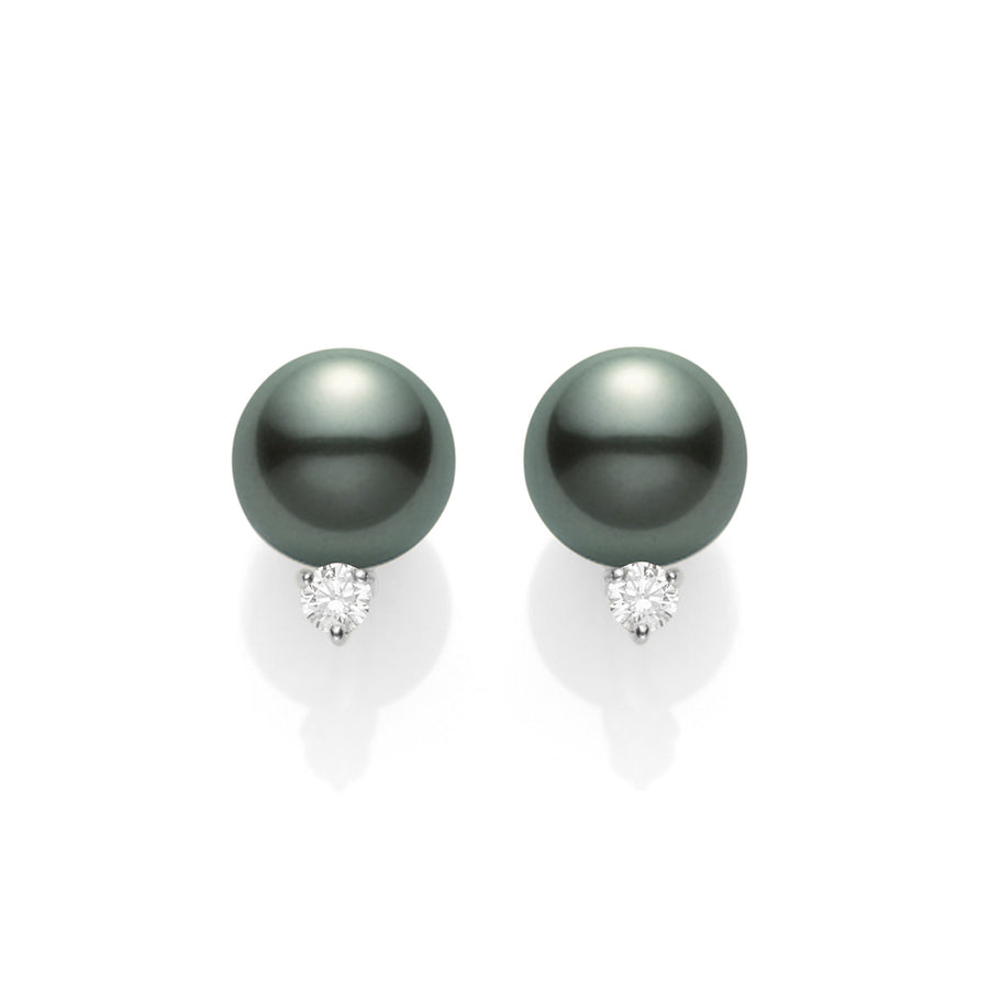 Black South Sea Pearls with Diamonds - 18K White Gold