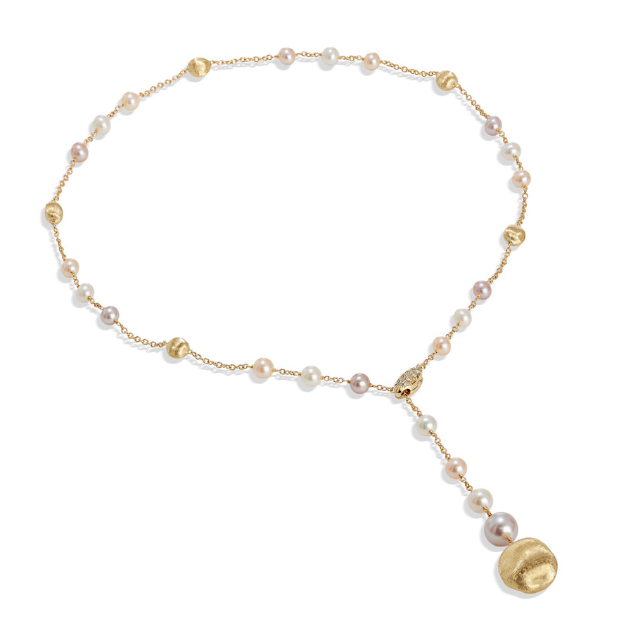 18K Yellow Gold and Pearl Lariat