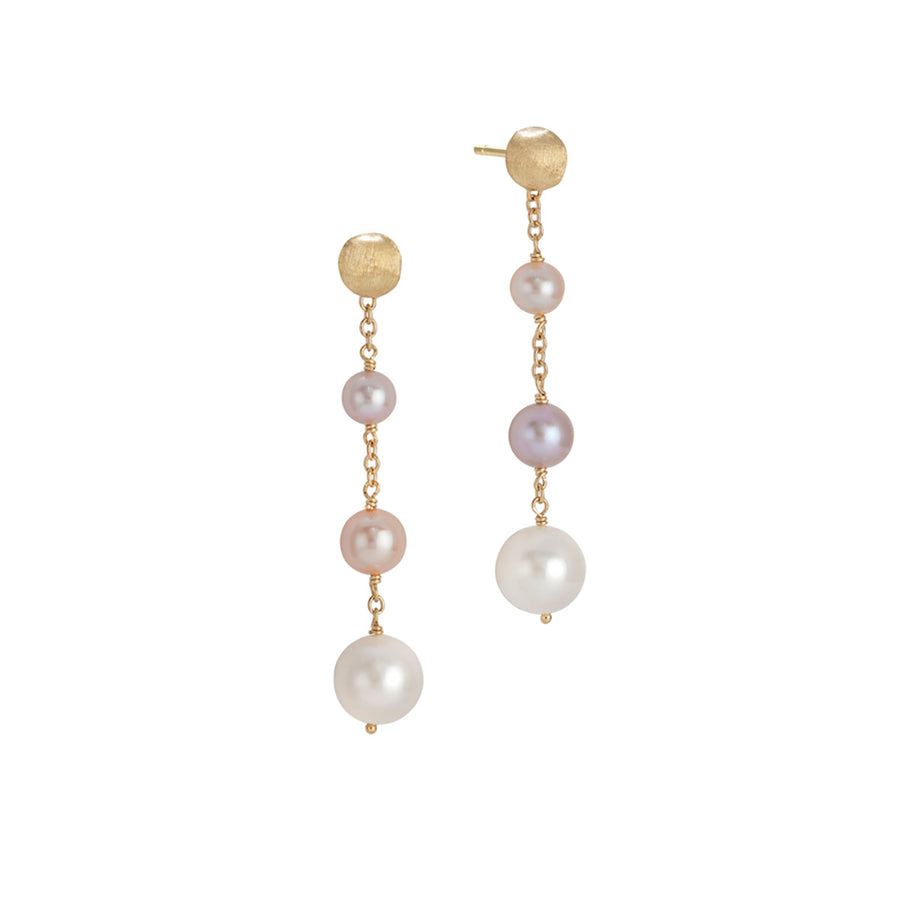 18K Yellow Gold and Pearl Drop Earrings