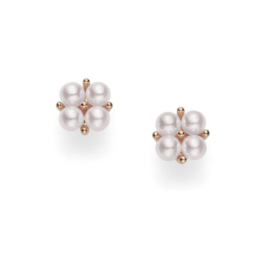 Akoya Cultured Pearl Earrings in 18K Rose Gold