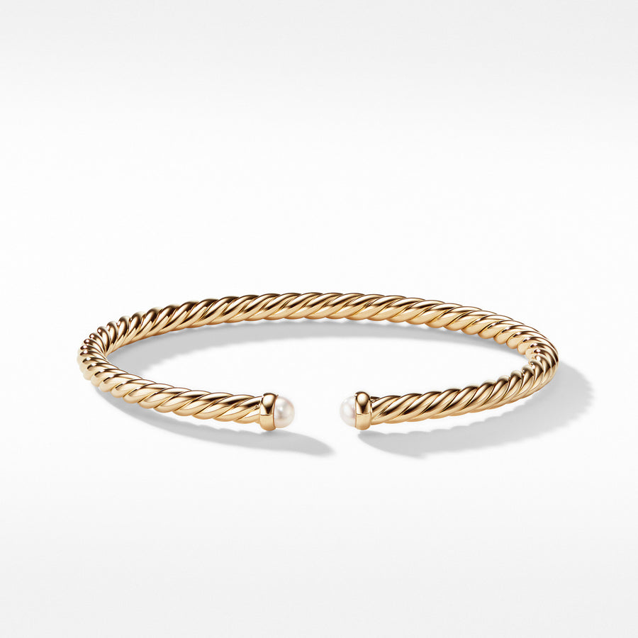 Cable Spira Bracelet with Pearls in 18K Gold | Schiffman's Jewelers