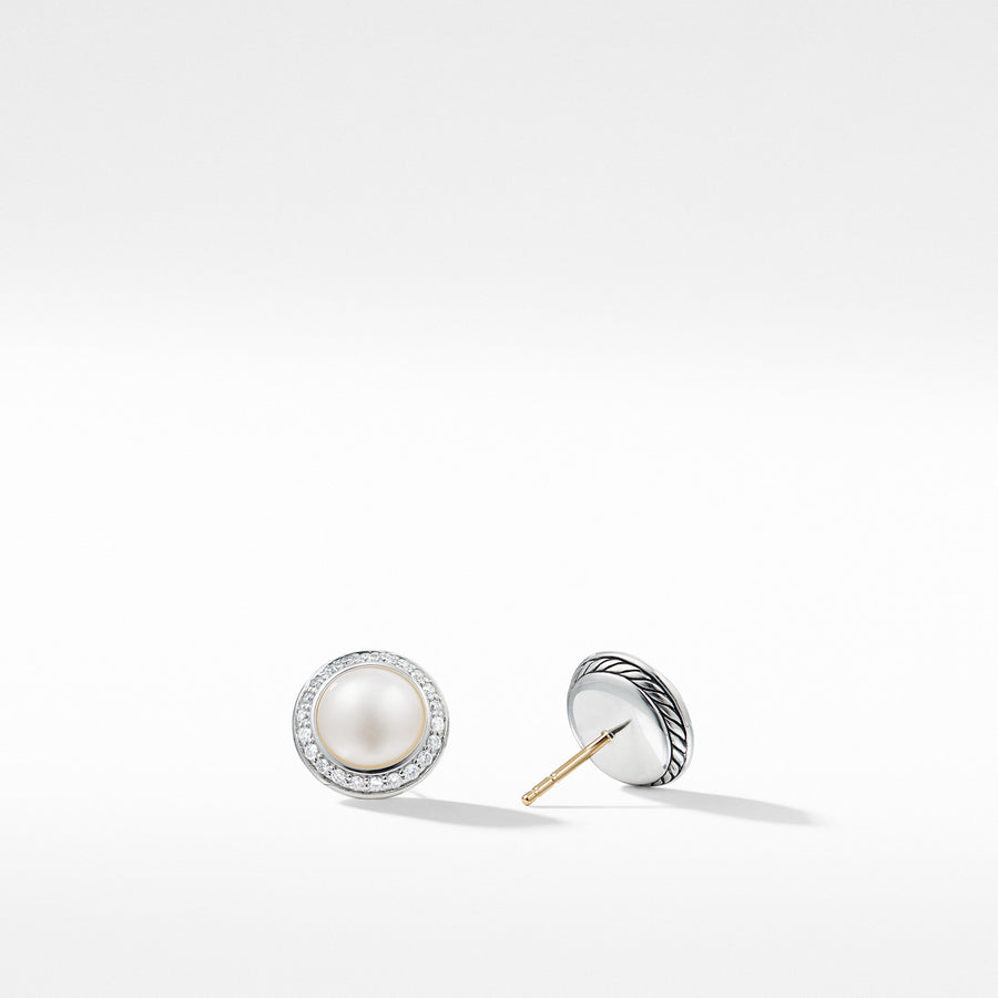 Cerise Pearl Earring with Diamonds