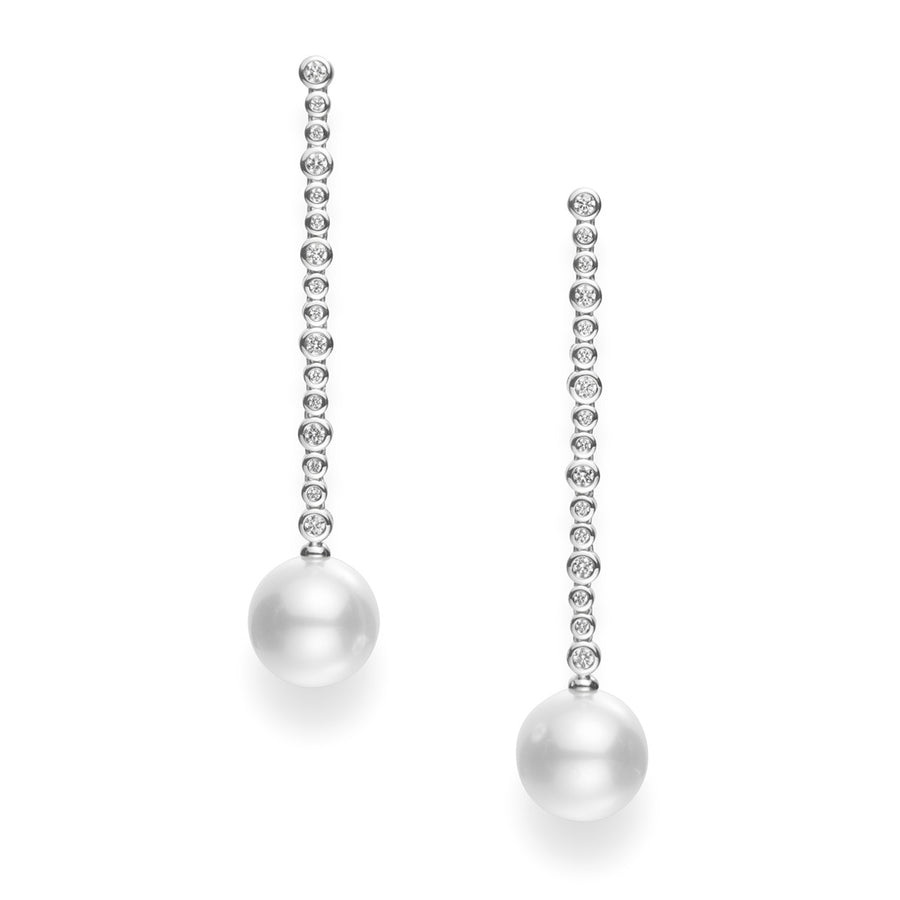South Sea Pearl Diamond Dangle Earrings