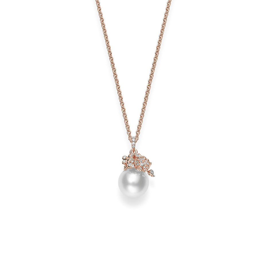 Cherry Blossom Pendant Necklace in Pink Gold