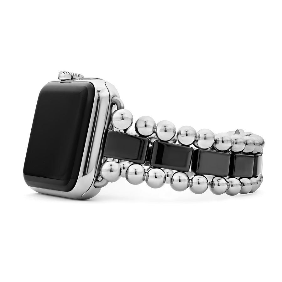 Black Ceramic Watch Bracelet, 38-44mm