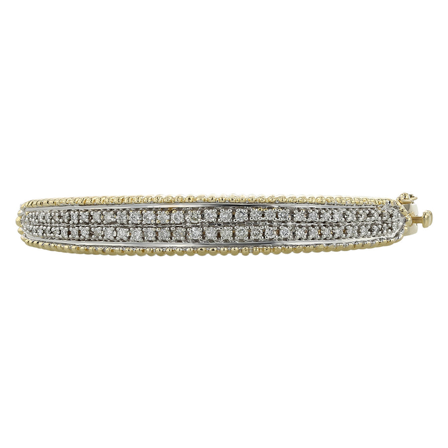 Two-Tone 14K Diamond Two Row Bangle Bracelet
