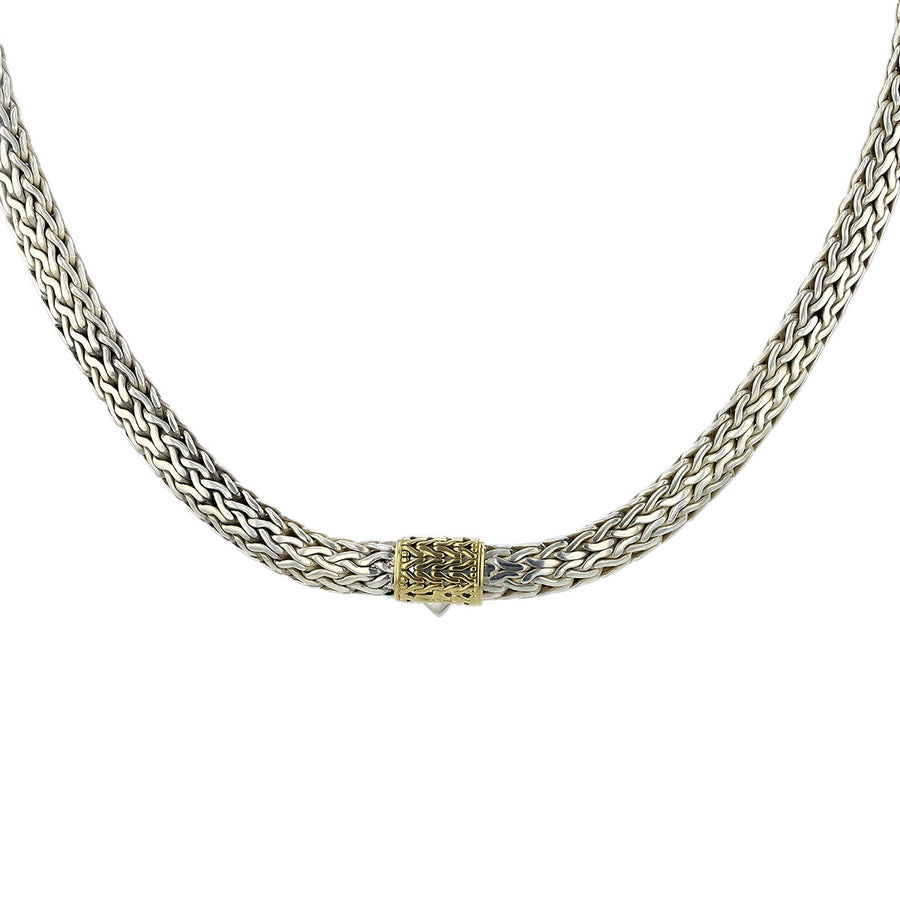 John Hardy Sterling Silver and 18K Gold Necklace