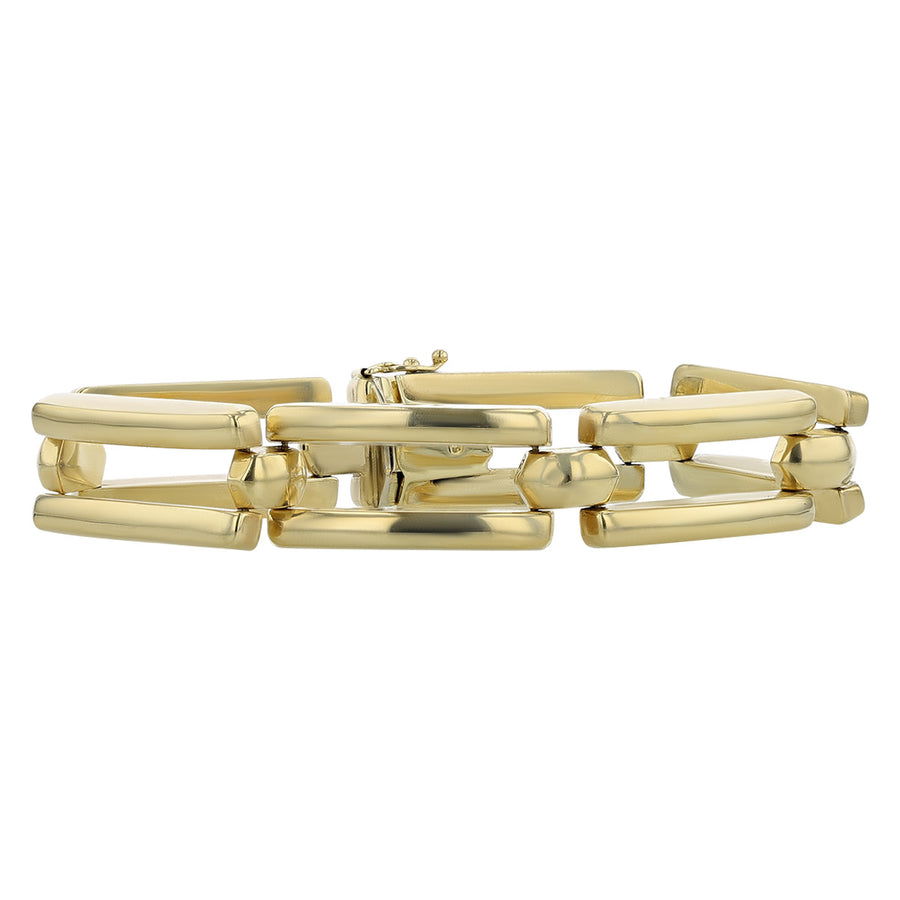 14K Yellow Gold Polished Link 7-Inch Bracelet