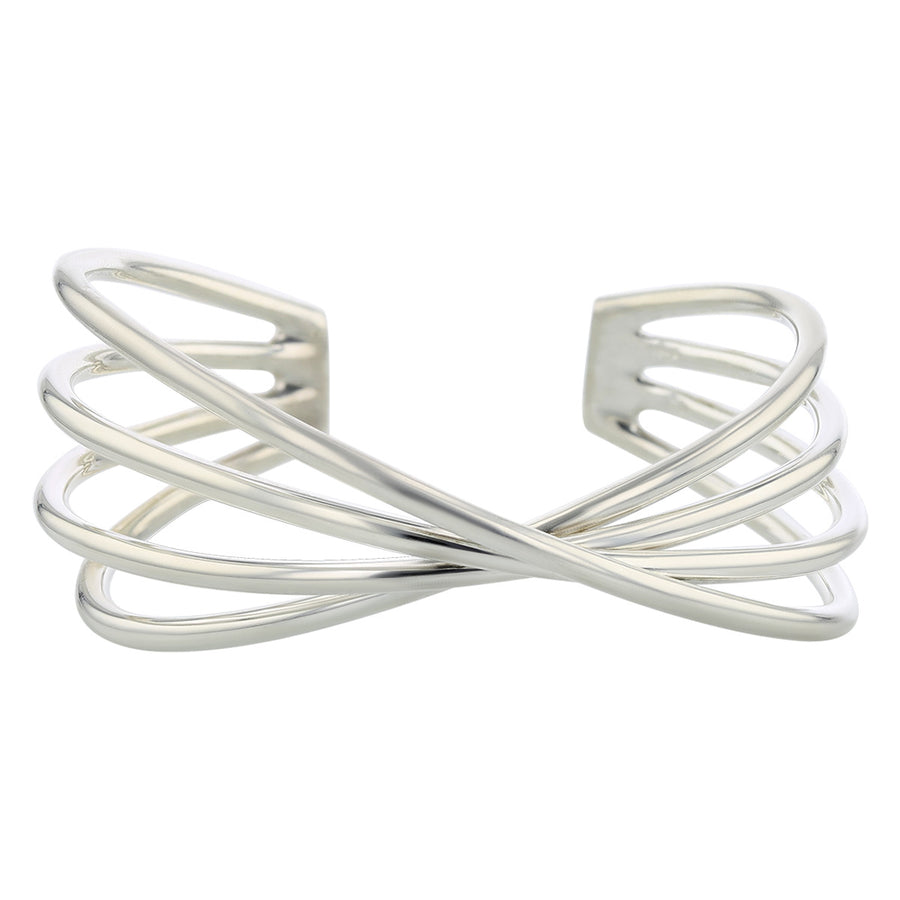 Sterling Silver Four Row Wire Design Cuff