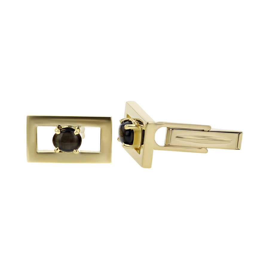 Black Star Sapphire Cufflinks with Wingbacks