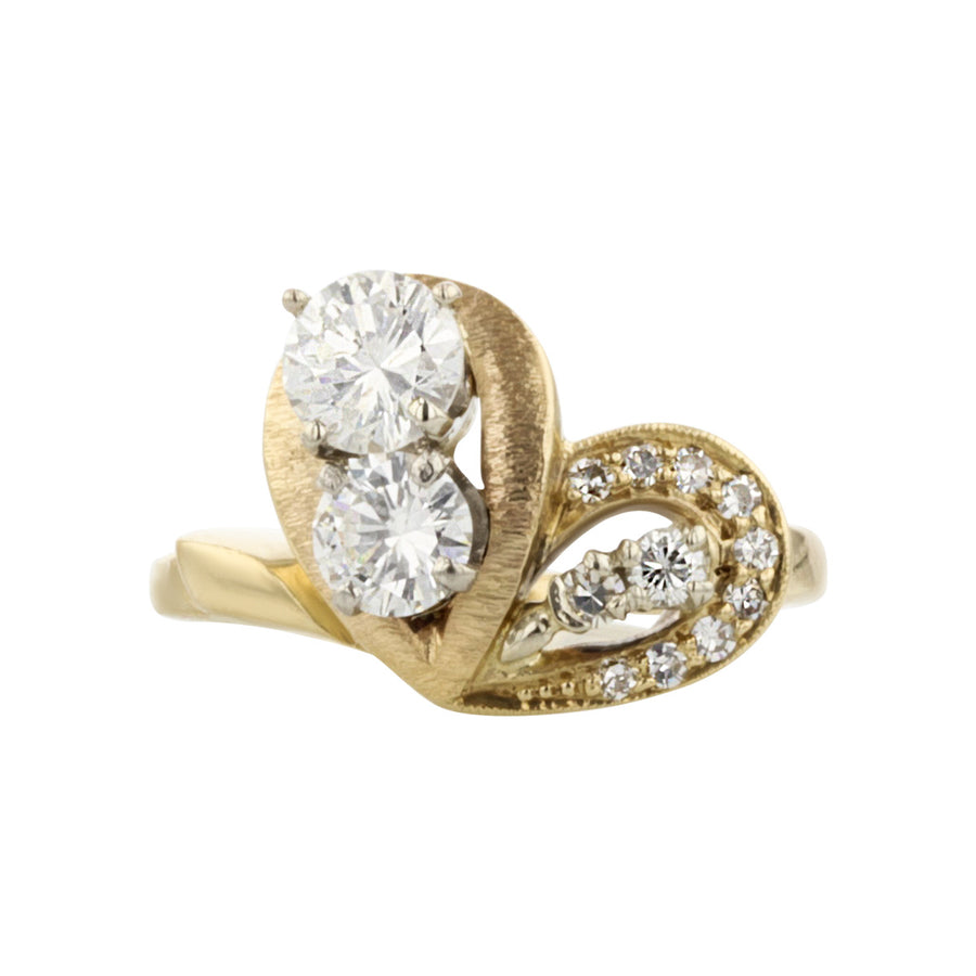 1.05-Carat Diamond 14K Yellow Gold Freeform Ring