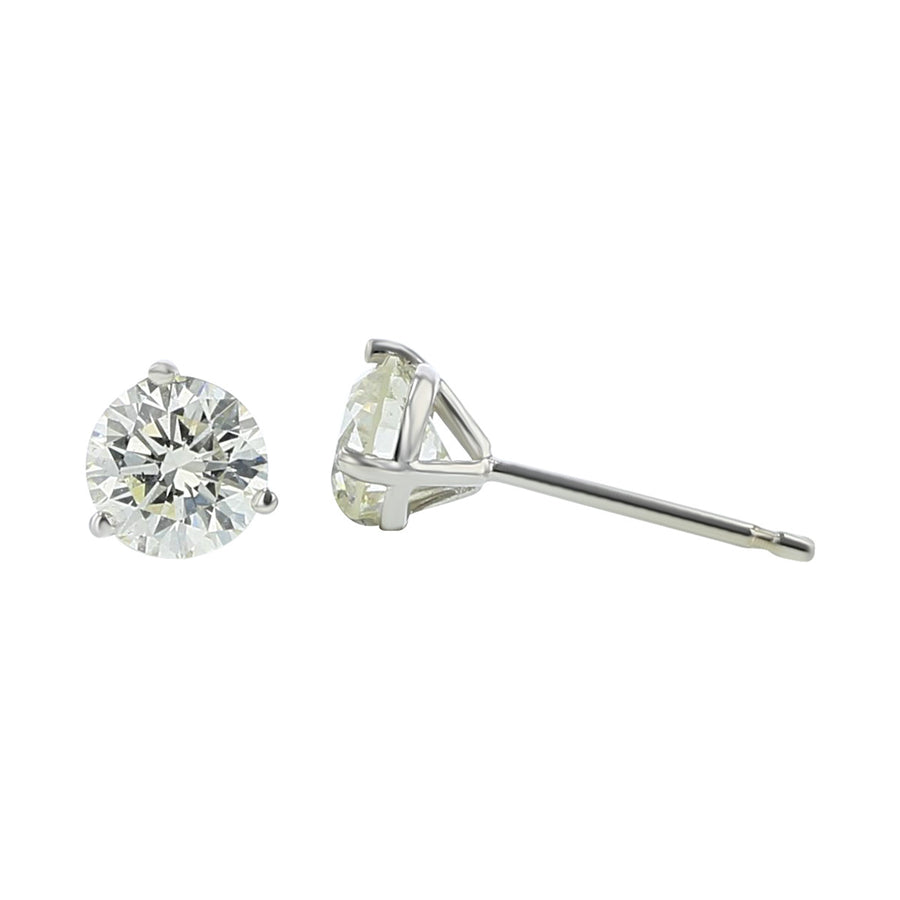 1.00-Carat Diamond 14K White Gold Stud Earrings