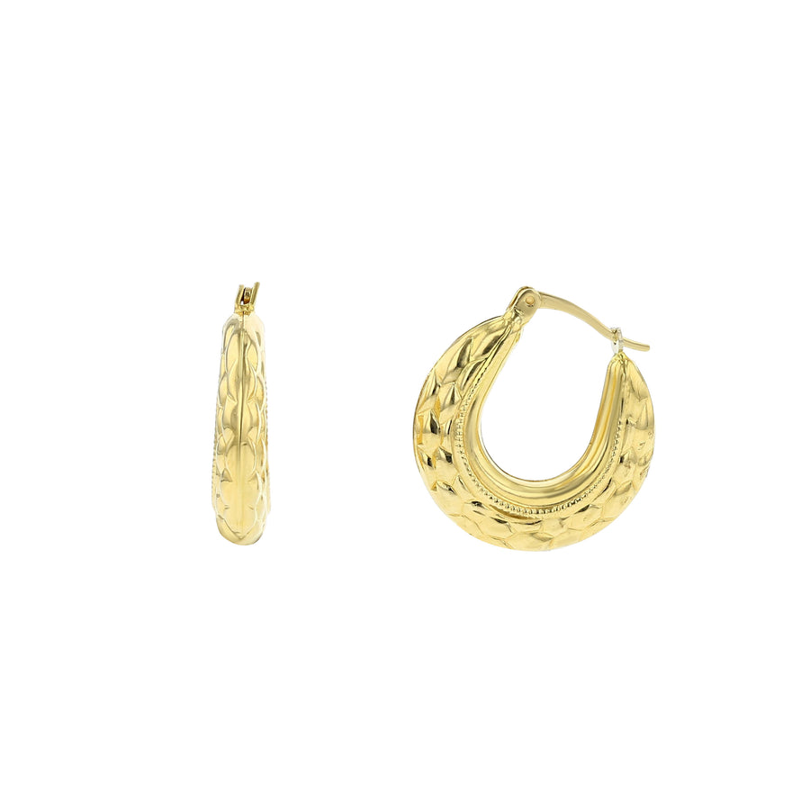 18K Yellow Gold Shrimp Hoop Earrings