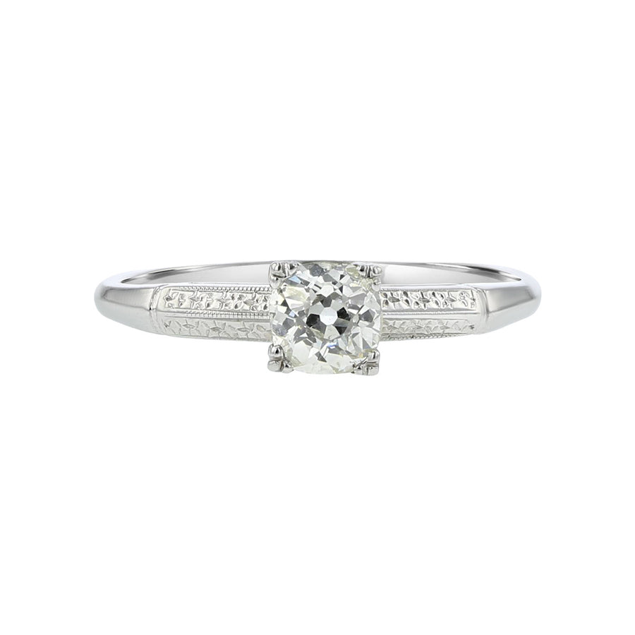 Retro European-Cut Diamond Engagement Ring