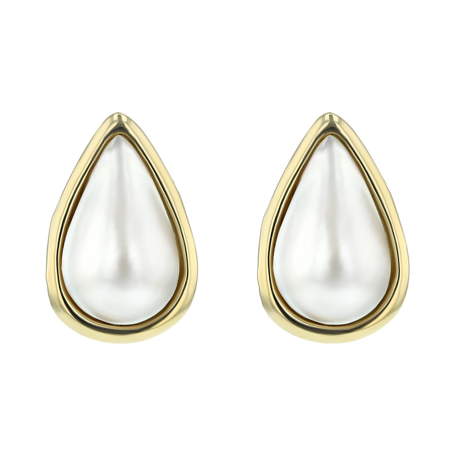 14K Yellow Gold Pear-Shaped Mabe Pearl Earrings