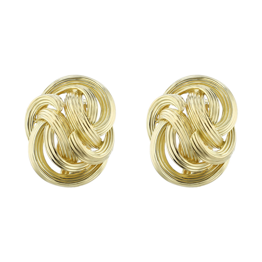 Tiffany & Co. 18K Gold Ribbed Knot Earrings