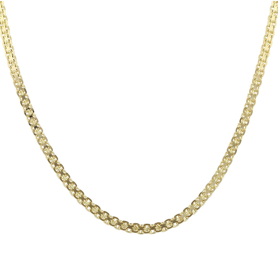 14K Yellow Gold 4mm Flat Link 18-Inch Necklace