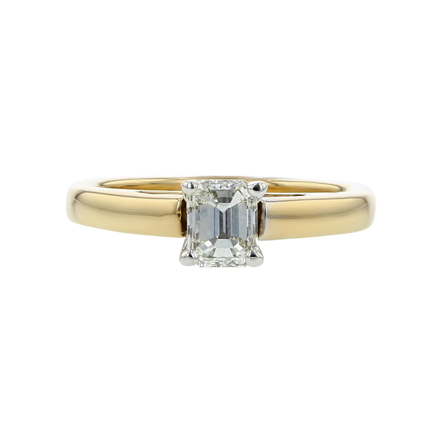 Emerald-Cut Diamond Solitaire Engagement Ring