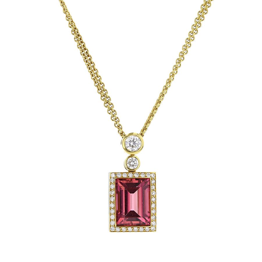 Hans D. Kreiger Tourmaline and Diamond Pendant